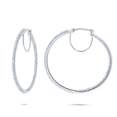0.50ct 14k White Gold Diamond Hoop Earring